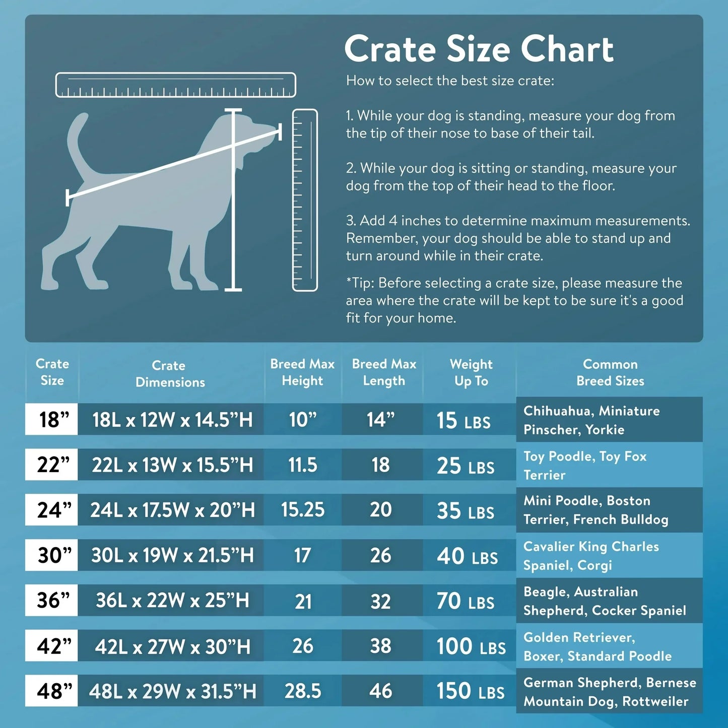 Foldable 2-Door 22" Wire Crate for Dogs with Divider and Leak-Proof Tray