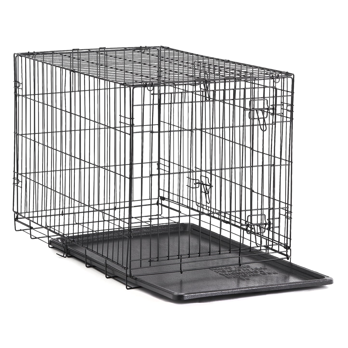 Foldable 2-Door 48" Wire Crate for Dogs with Divider and Leak-Proof Tray