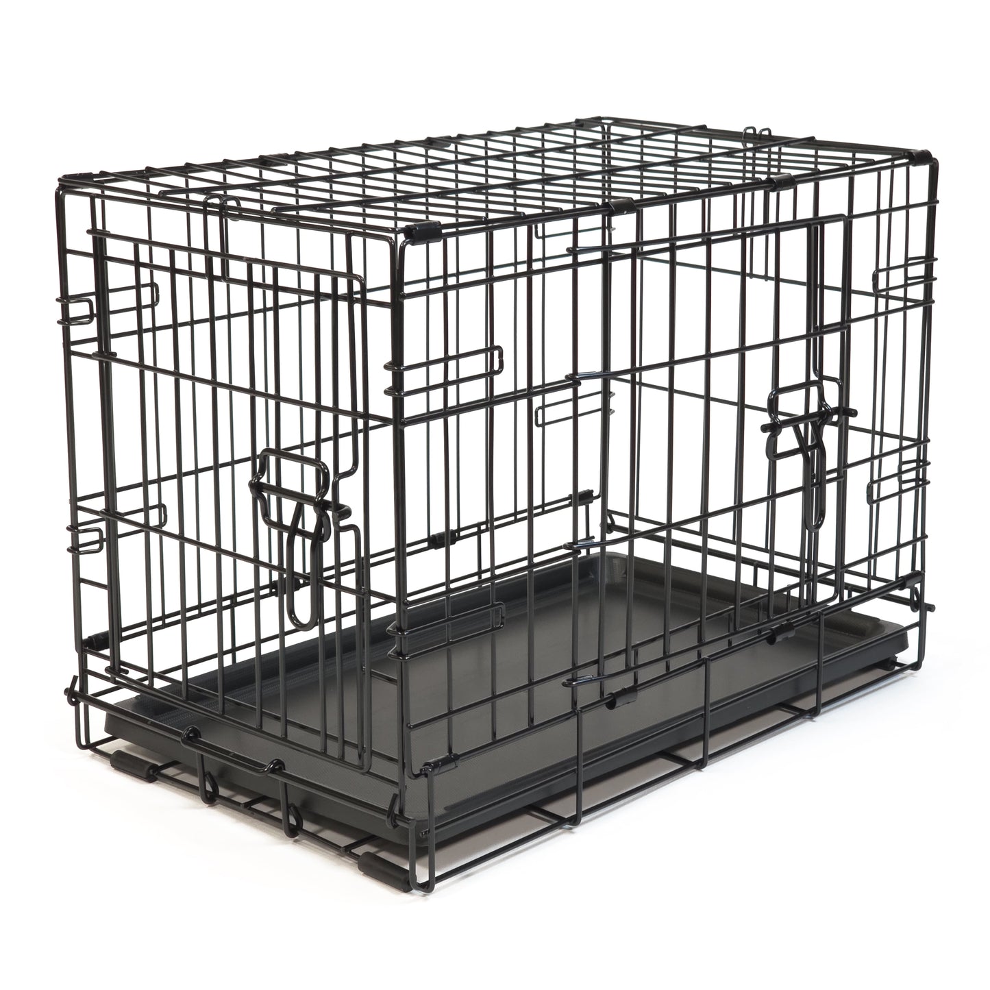 Foldable 2-Door 22" Wire Crate for Dogs with Divider and Leak-Proof Tray