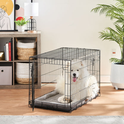 Foldable 2-Door 48" Wire Crate for Dogs with Divider and Leak-Proof Tray