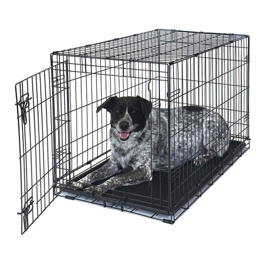 Foldable 36" Wire Crate for Dogs with Divider and Leak-Proof Tray