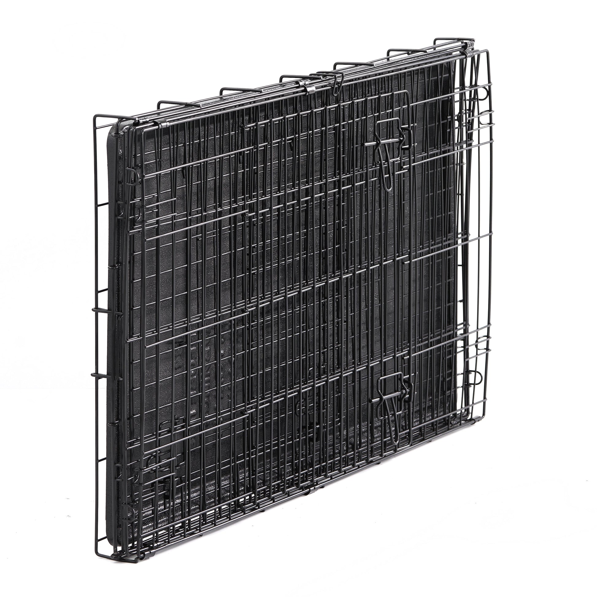 Foldable 2-Door 48" Wire Crate for Dogs with Divider and Leak-Proof Tray