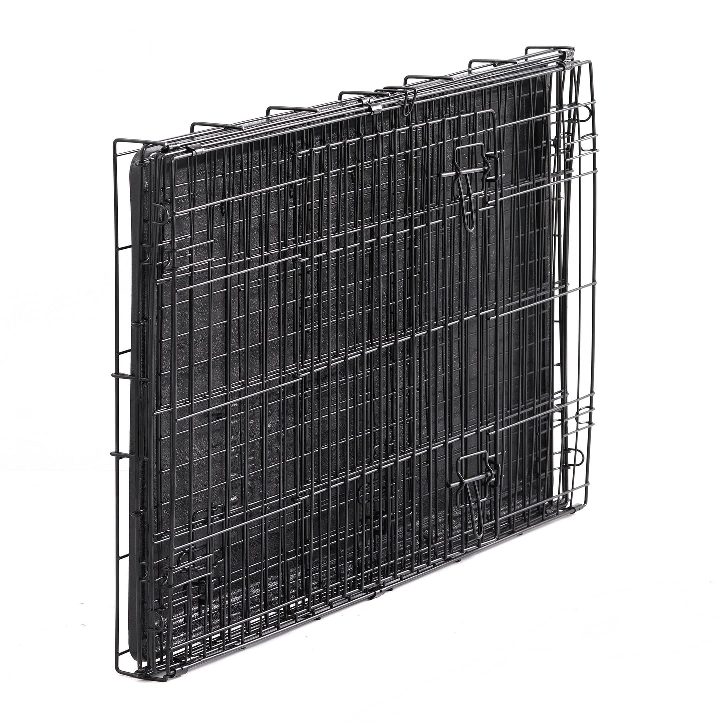 Foldable 2-Door 22" Wire Crate for Dogs with Divider and Leak-Proof Tray